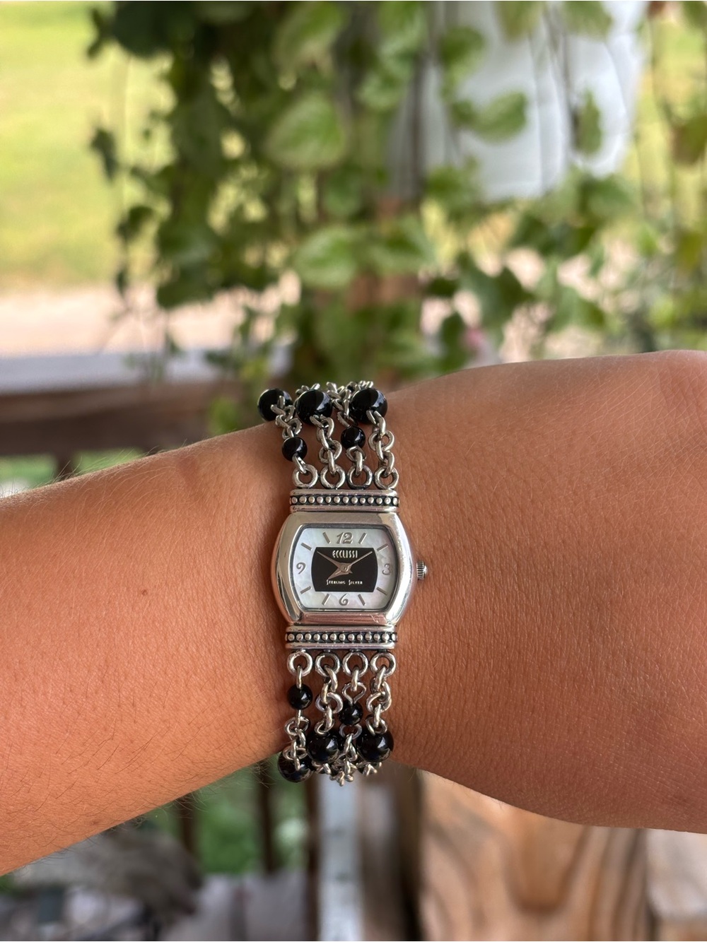 Vintage ecclissi sterling Silver 925 Chain elegant beaded Watch